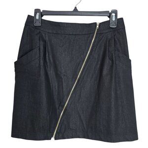 Eight Sixty Black w/ Asymmetrical Zipper & Pockets Skirt Size Small